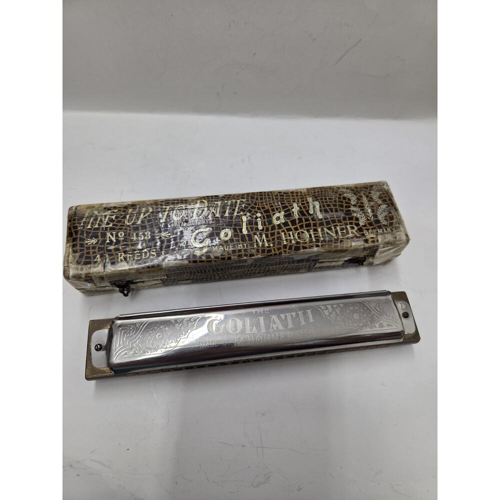 Vintage Harmonica “The Up to Date Goliath" #453 M. HOHNER Original Box Germany